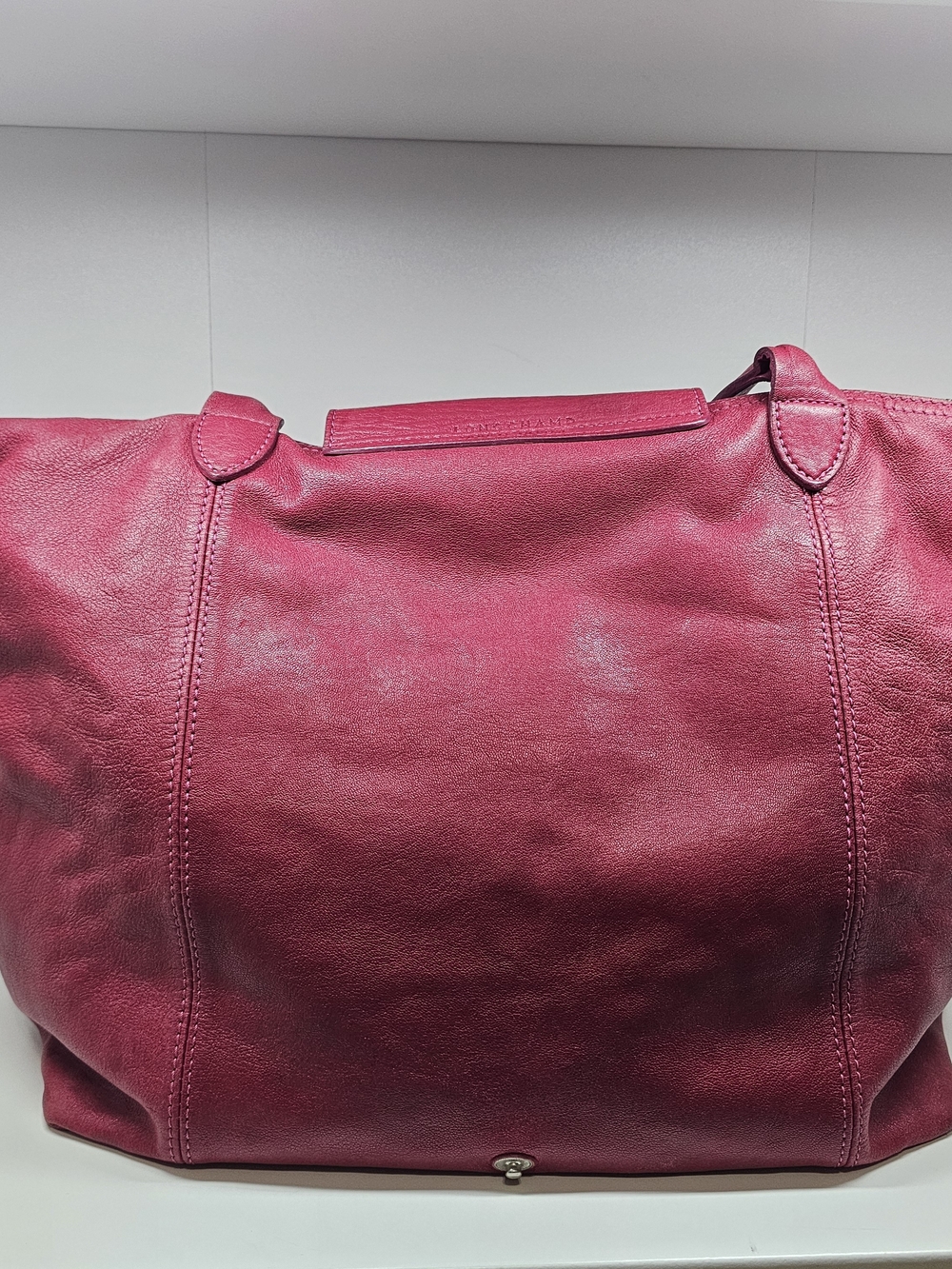 Longchamp Le Pliage Cuir Large Pink Leather Tote - Picture 11 of 16